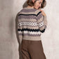 Maglione jacquard a righe multicolor