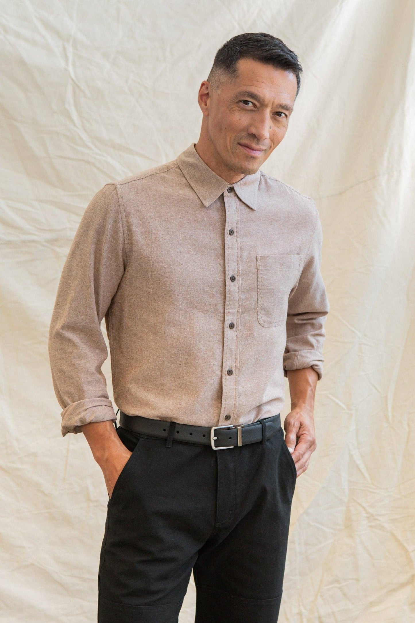 Camicia Larson in chambray ruggine