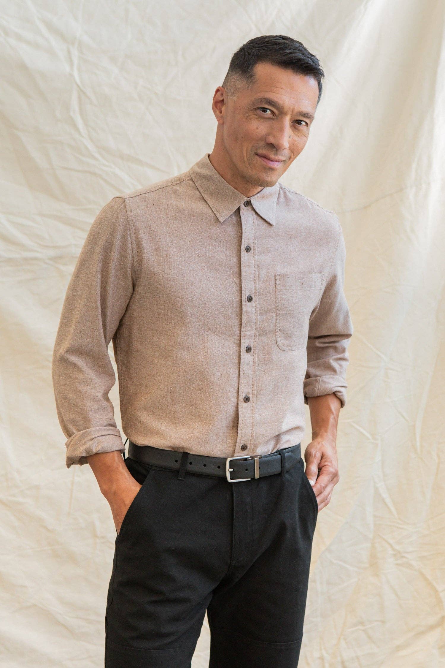 Camicia Larson in chambray ruggine