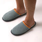 Pantofole in velluto blu con interno in sherpa