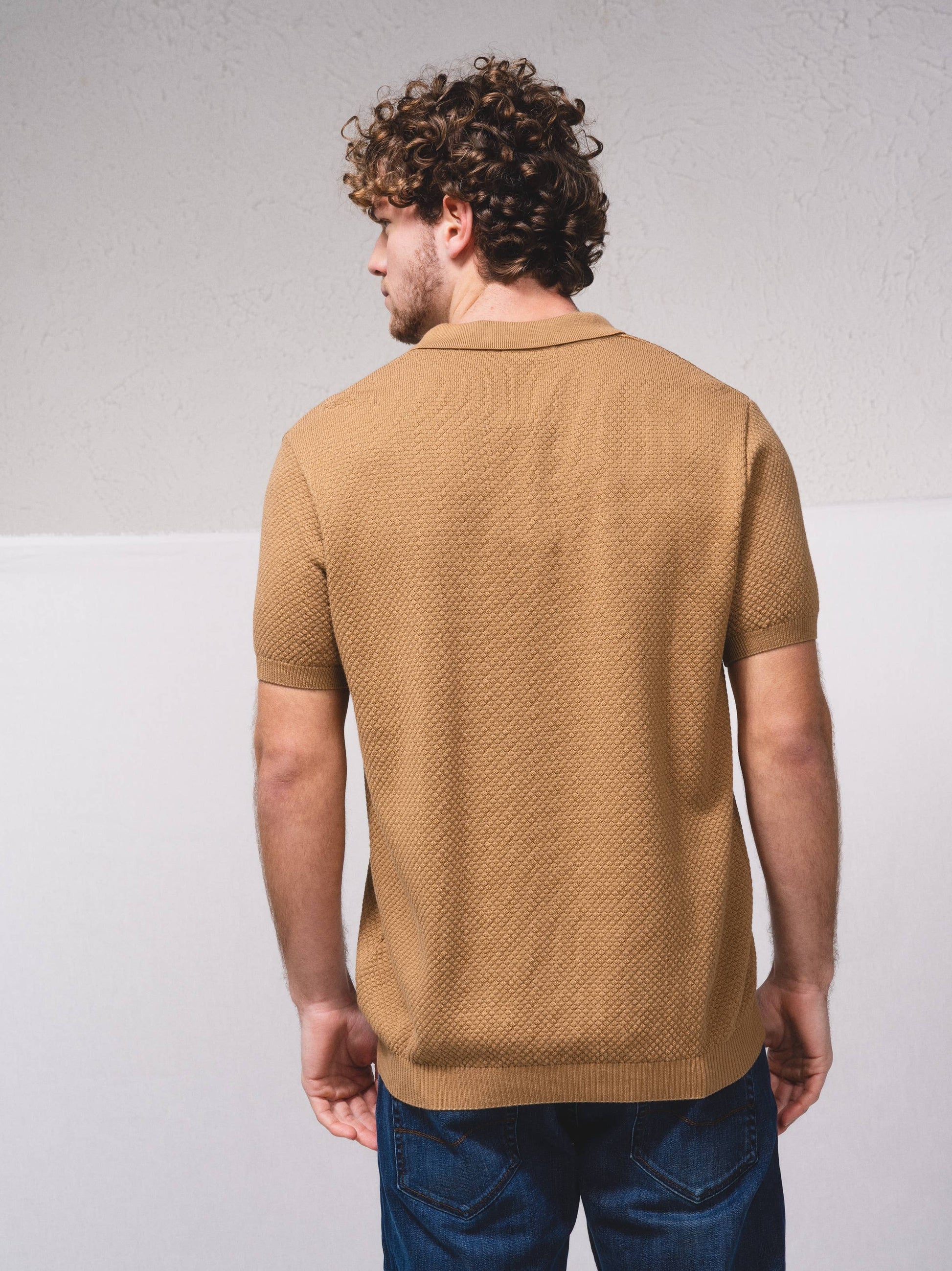 Polo in maglia di cotone a manica corta