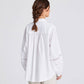 Camicia in popeline di cotone biologico con dettagli in pizzo