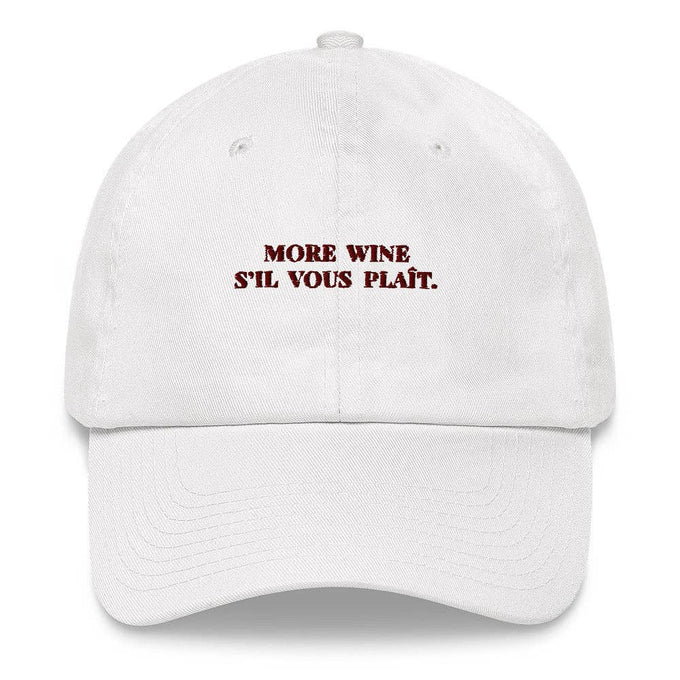 Cappellino in cotone con ricamo “More Wine s’il vous plaît”