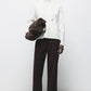 Cappotto cardigan in maglia rasata con bottoni e tasche