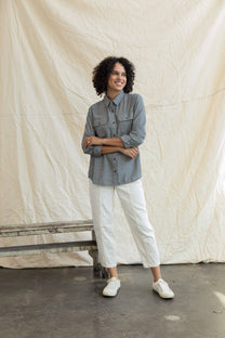 Camicia Lenon in chambray grigio ferro