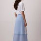 Gonna maxi vichy blu e bianco a contrasto