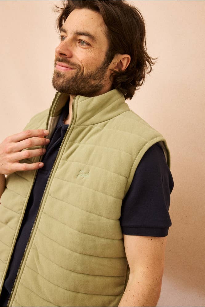 Gilet imbottito in pile di cotone con tasche Ami