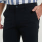 Pantaloni chino elasticizzati blu marino