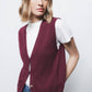 Gilet in maglia con scollo a V e bottoni