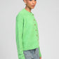 Cardigan corto in maglia verde con bottoni