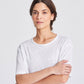 T-shirt Nynne in lino bianca