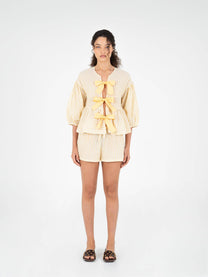 Pantaloncini Spirit a righe gialle in cotone