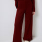 Set tunica e pantaloni in maglia con colletto a coste