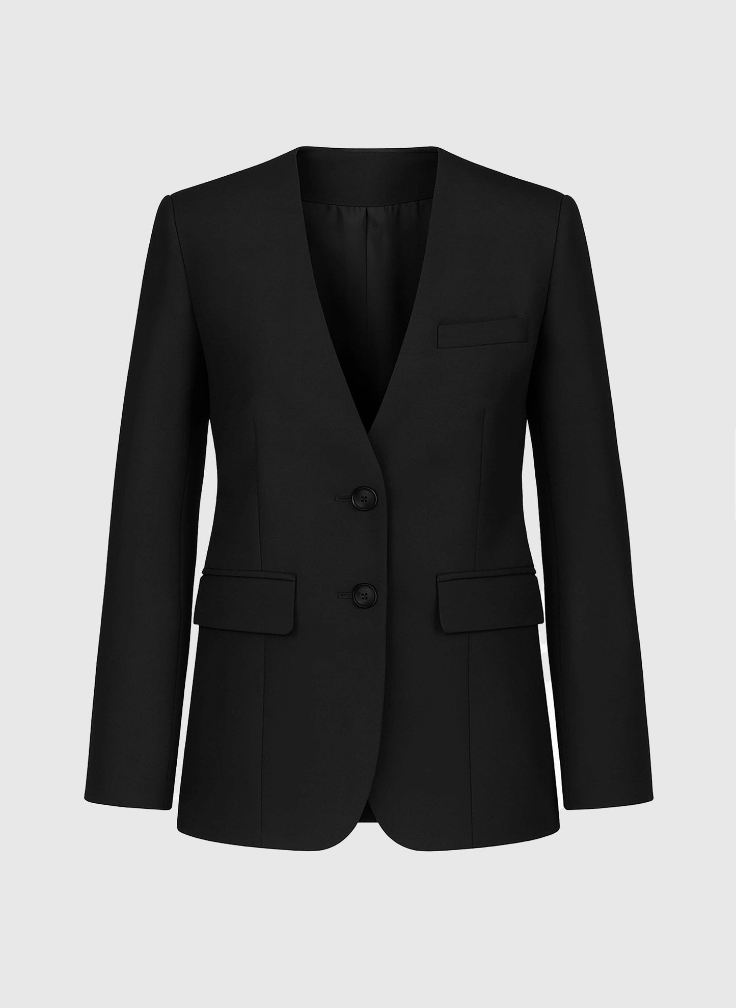 Blazer nero aderente con scollo a V
