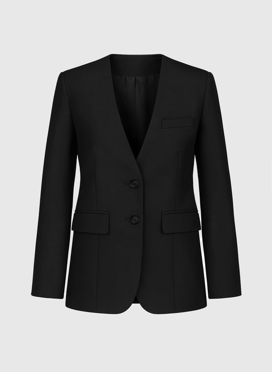 Blazer nero aderente con scollo a V
