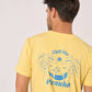 T-shirt gialla in cotone biologico con stampa Piranha