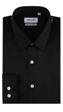 Camicia in cotone compatto nera