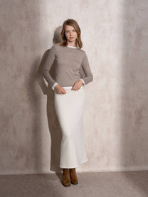 Maglione a maglia girocollo bicolore