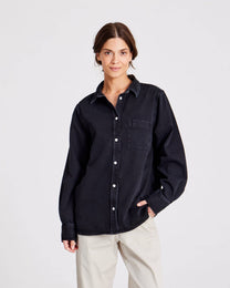 Camicia Kamilla in denim nera