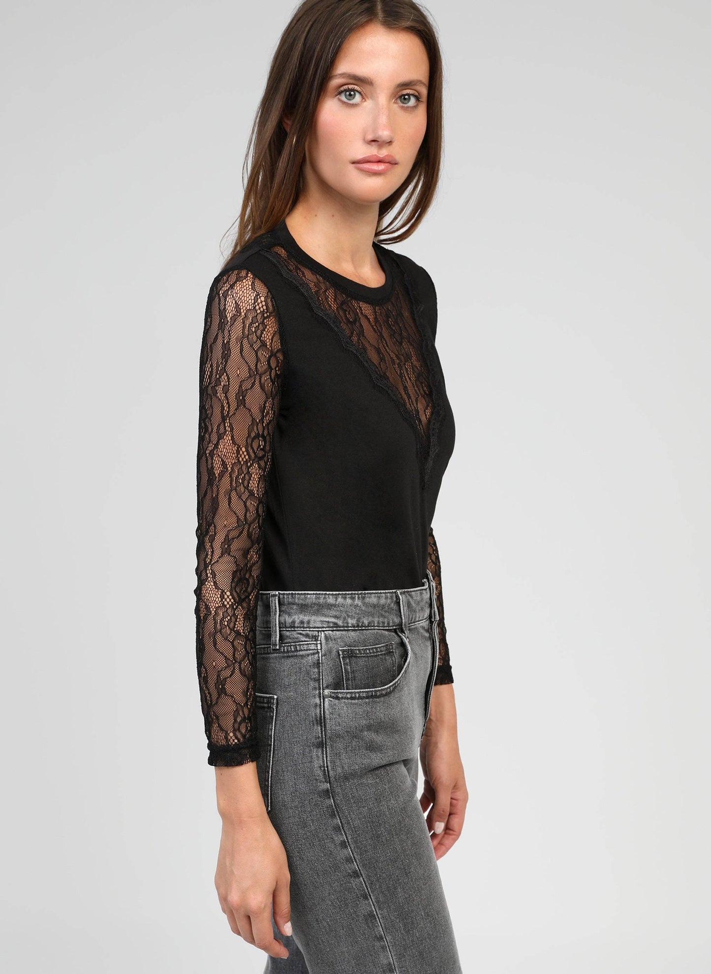 T-shirt Adalida in cotone con pizzo