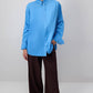 Camicia oversize in popeline blu