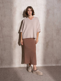 Maglia ampia in maglia con bottoni sulle maniche