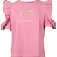 T-shirt con volant “Good Things Are Coming”