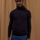 Maglione dolcevita in lana merino extrafine Navy Radieux