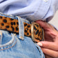 Cintura donna in pelle leopardata