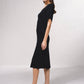 Abito midi in maglia a coste con maniche fluide
