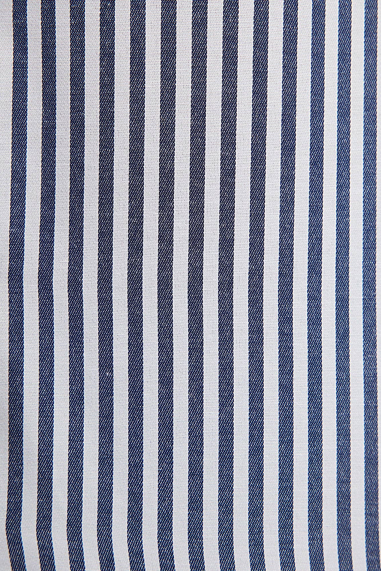 Completo camicia e gonna plissé a righe in cotone blu navy