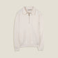 Felpa uomo off-white con zip e collo polo in cotone biologico