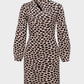 Abito corto Maluka con stampa animalier beige