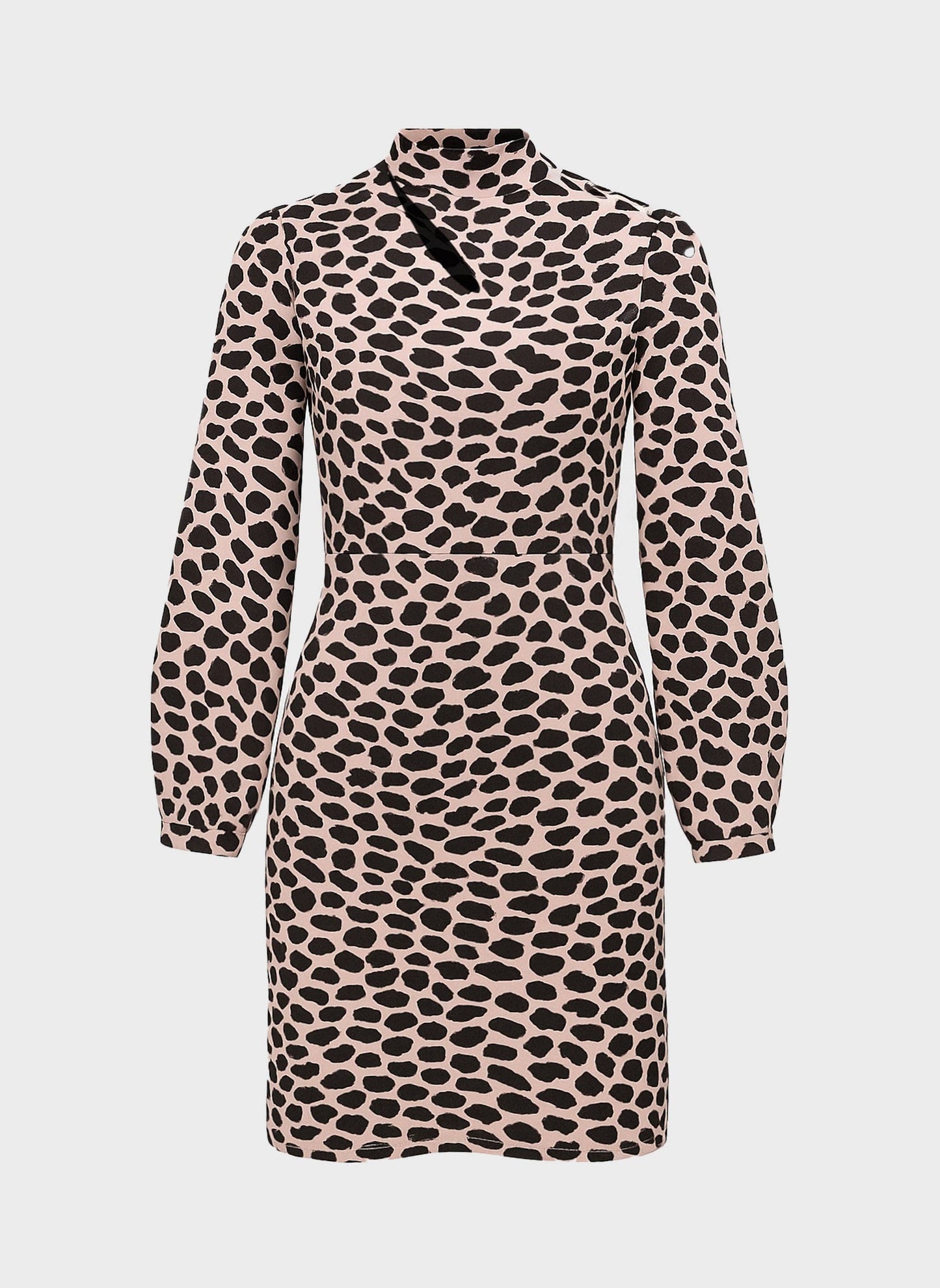 Abito corto Maluka con stampa animalier beige
