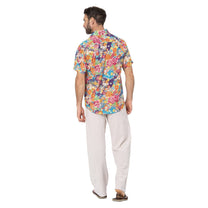 Camicia estiva a maniche corte in voile di cotone floreale