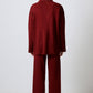 Set tunica e pantaloni in maglia con colletto a coste