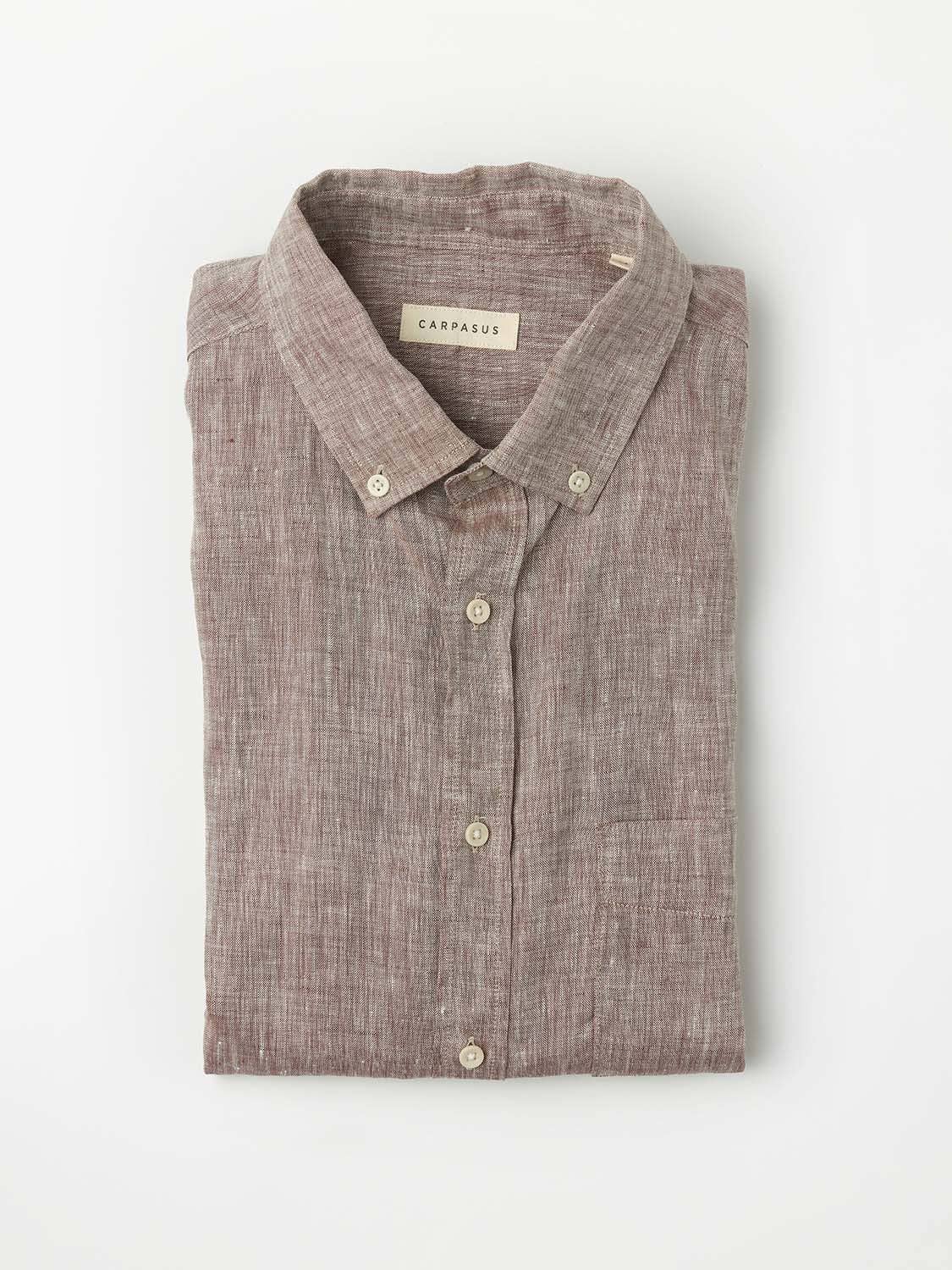 Camicia Tamina in lino marrone