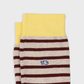 Calzini a righe in cotone pettinato beige e bordeaux