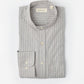 Camicia in flanella grigia a righe con collo alla coreana