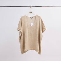 Maglione corto in maglia metallizzata con maniche corte