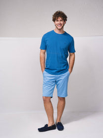 T-shirt basic in cotone con logo ricamato
