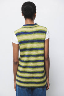 Gilet in maglia a righe