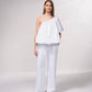Blusa asimmetrica in popeline di cotone