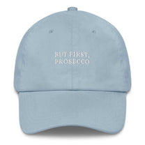 Cappellino da baseball “But First, Prosecco” ricamato