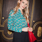Camicia Verde con Stampa Insetti e Tasche sul Petto