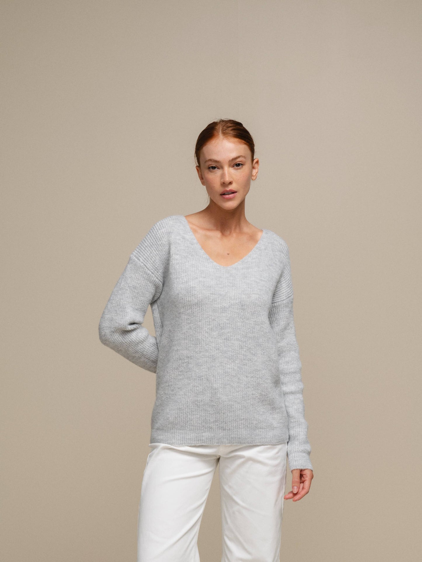 Maglione in maglia con scollo a V