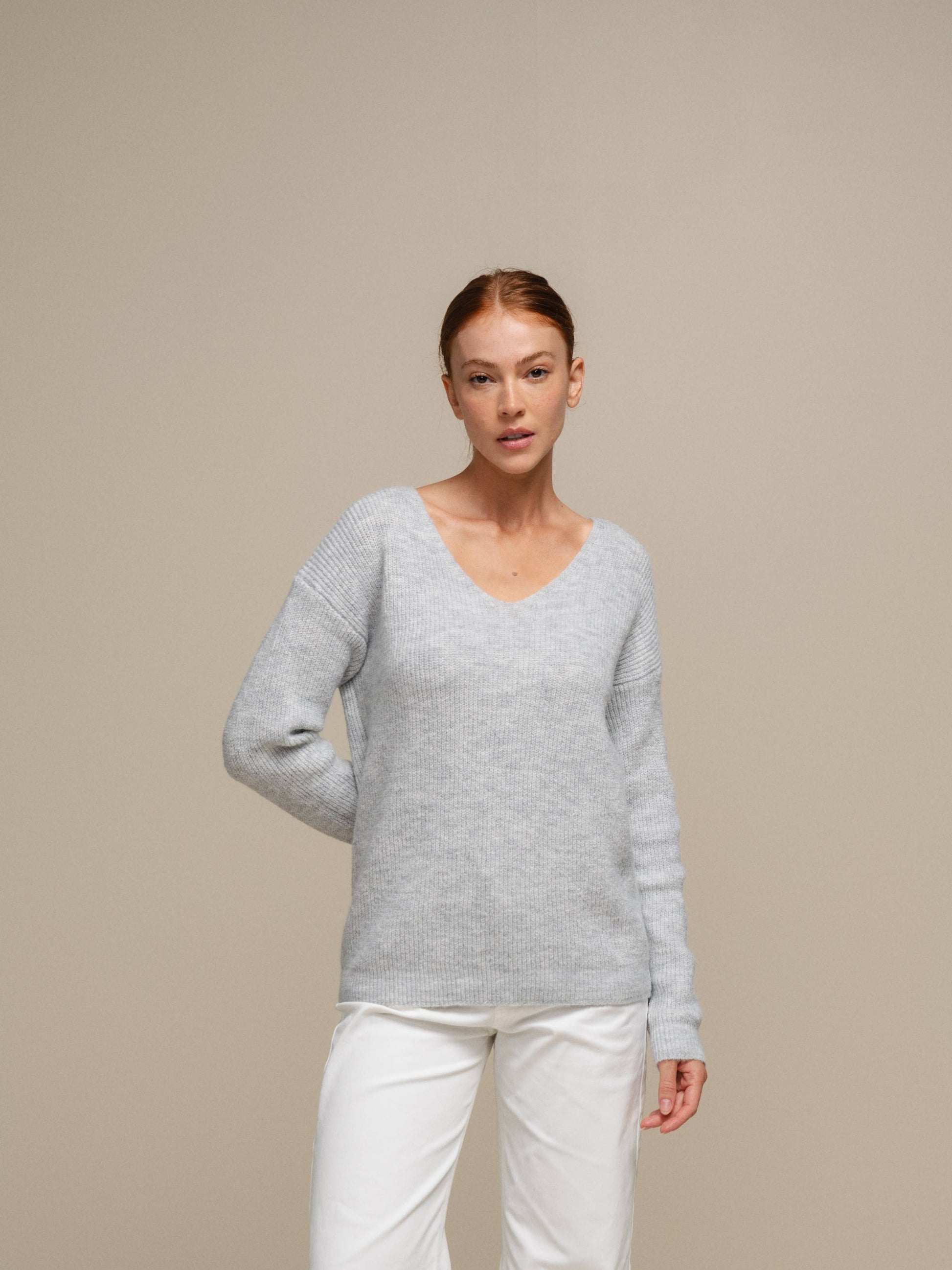 Maglione in maglia con scollo a V