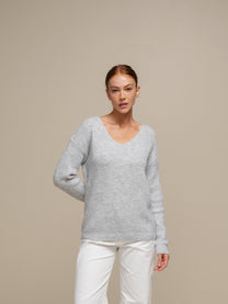 Maglione in maglia con scollo a V