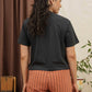 T-shirt squadrata in cotone riciclato antracite