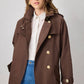 Trench in cotone con cintura e bottoni oro